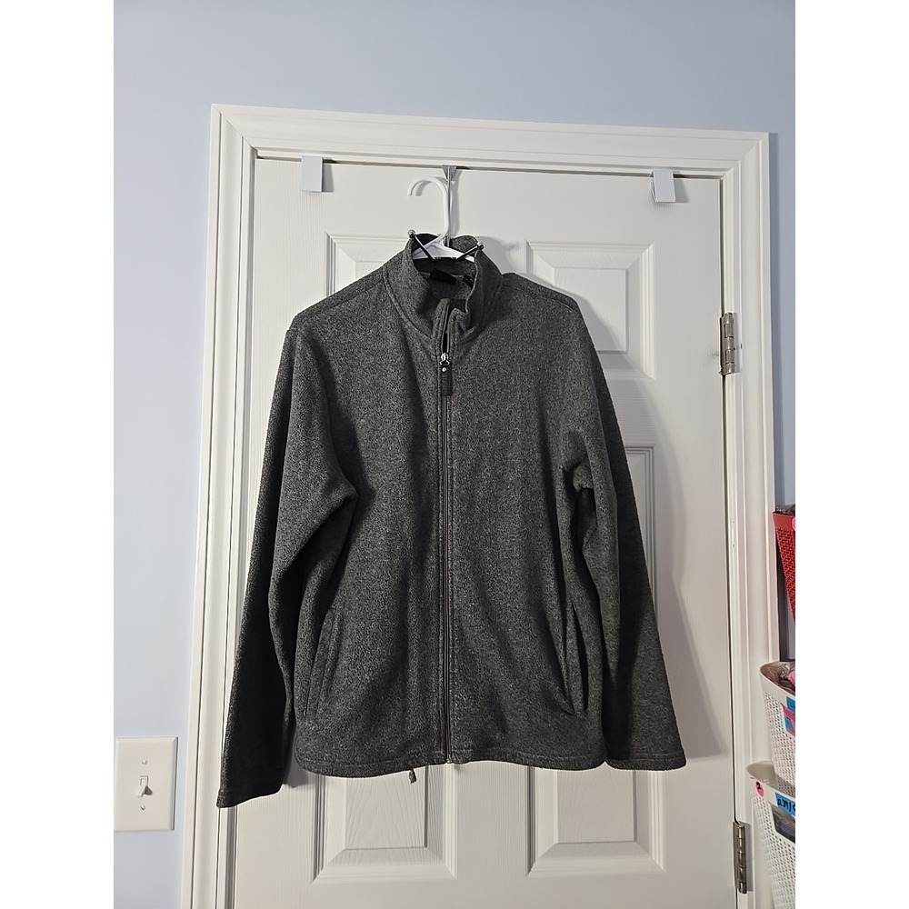 Ny Jean & Co Womans Fleece‎ Zipup Jacket Size XL Dark Grey